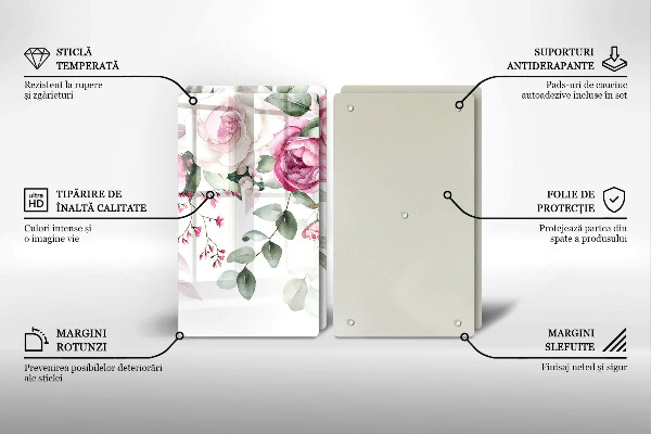 Chopping board Watercolor roses