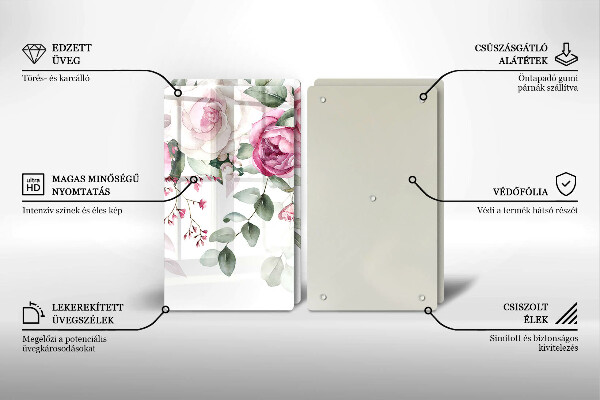 Chopping board Watercolor roses