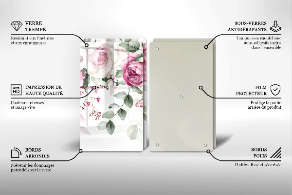 Chopping board Watercolor roses