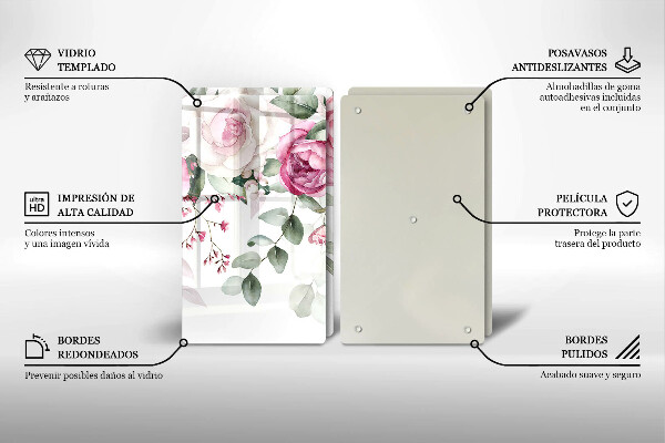 Chopping board Watercolor roses