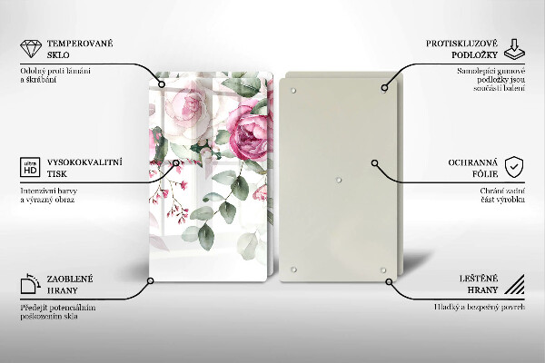 Chopping board Watercolor roses