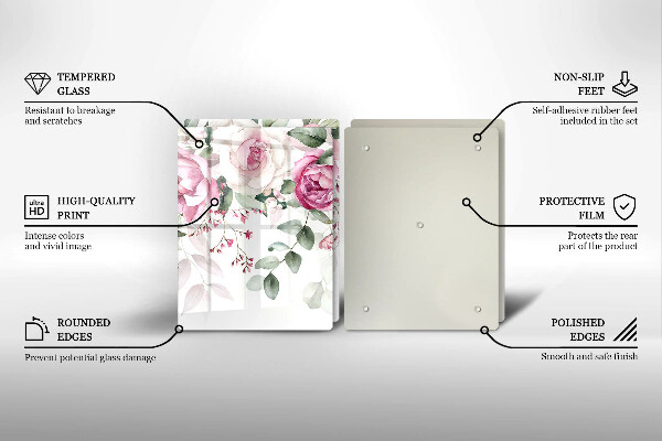 Chopping board Watercolor roses