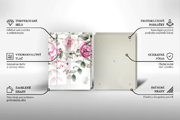 Chopping board Watercolor roses