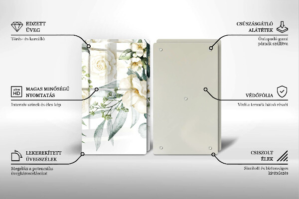Chopping board Watercolor flowers