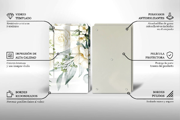 Chopping board Watercolor flowers