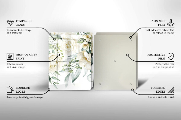 Chopping board Watercolor flowers