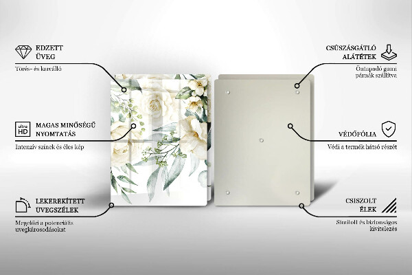 Chopping board Watercolor flowers