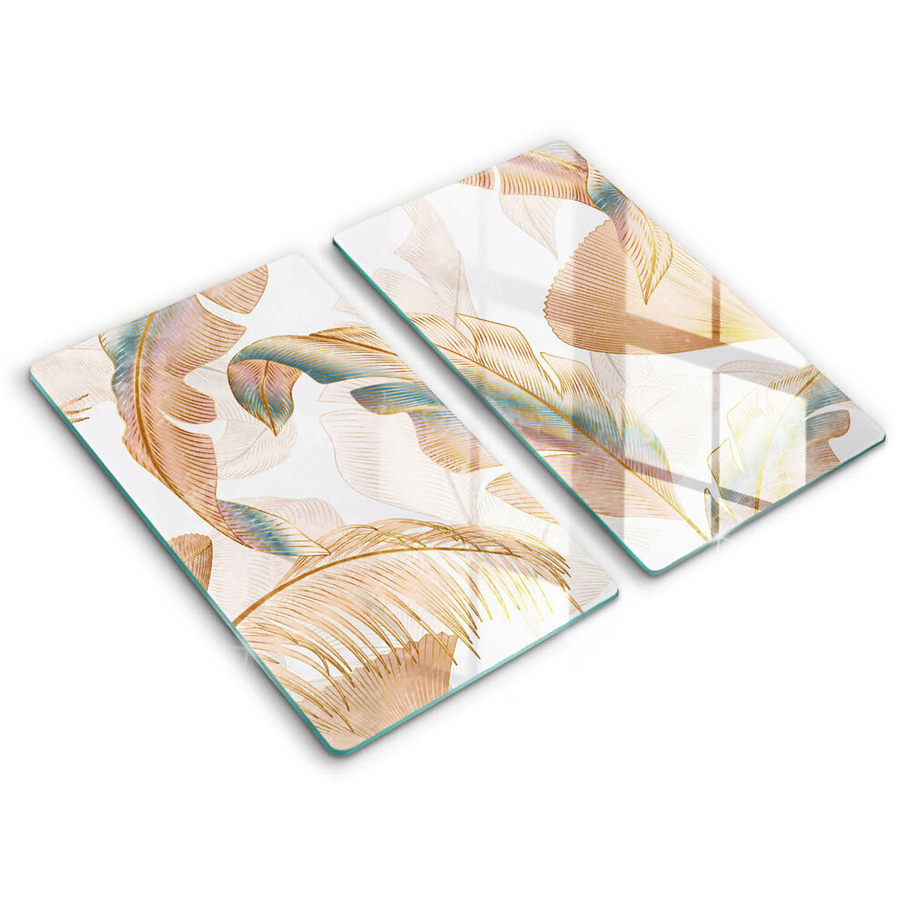 Chopping board Boho feathers and leaves