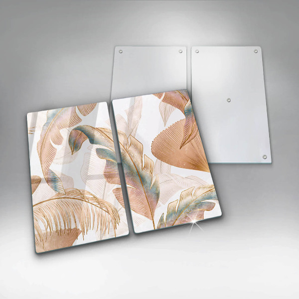 Chopping board Boho feathers and leaves
