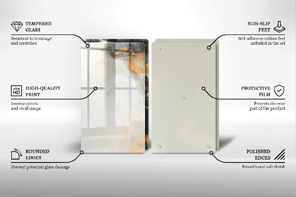 Chopping board Abstraction with gold