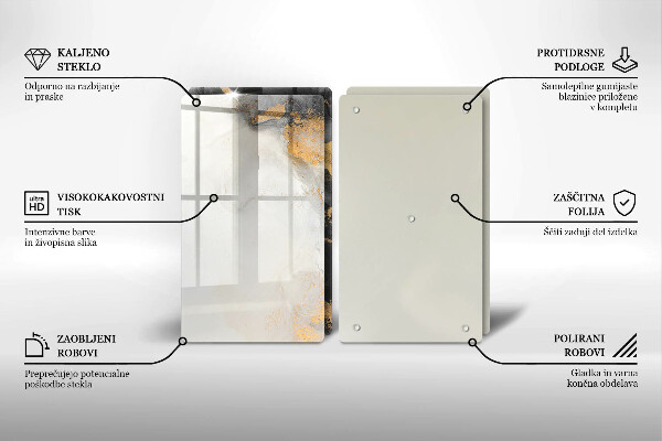 Chopping board Abstraction with gold