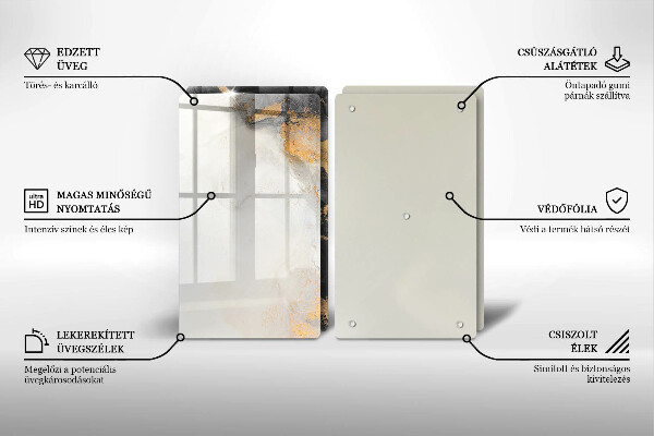 Chopping board Abstraction with gold