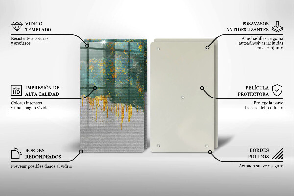 Chopping board Abstraction with gold