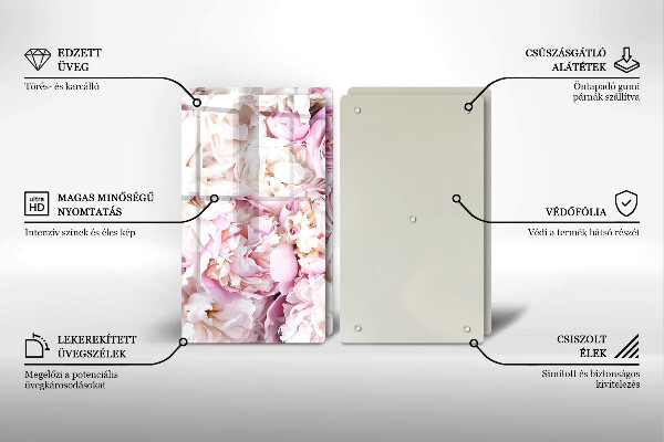 Chopping board Peony bouquet