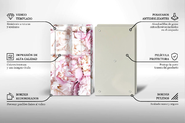 Chopping board Peony bouquet