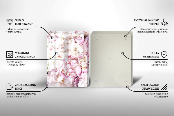 Chopping board Peony bouquet