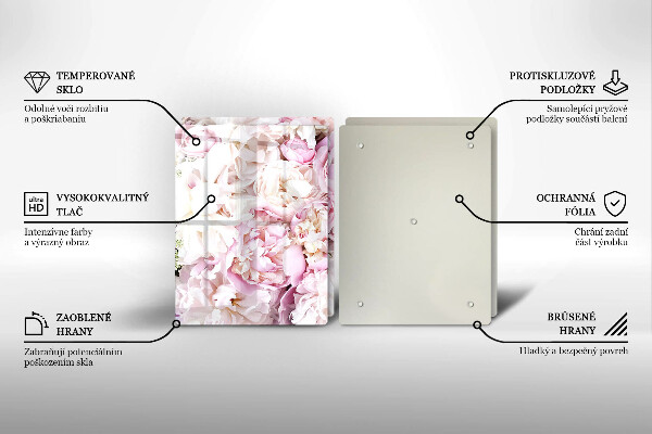 Chopping board Peony bouquet