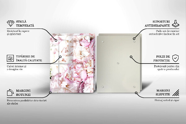 Chopping board Peony bouquet