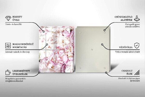 Chopping board Peony bouquet