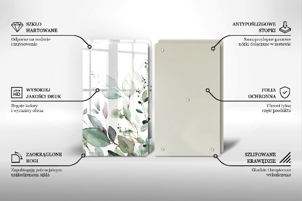 Chopping board Watercolor plants