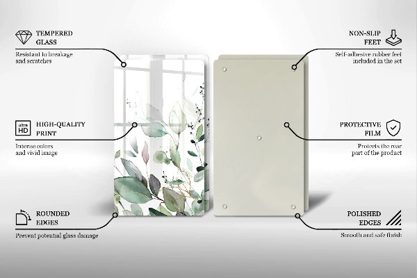 Chopping board Watercolor plants