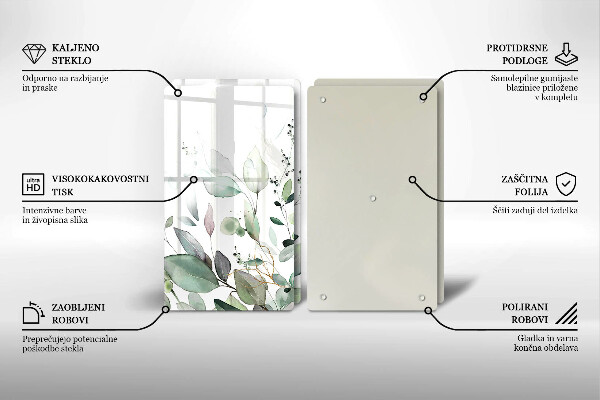 Chopping board Watercolor plants