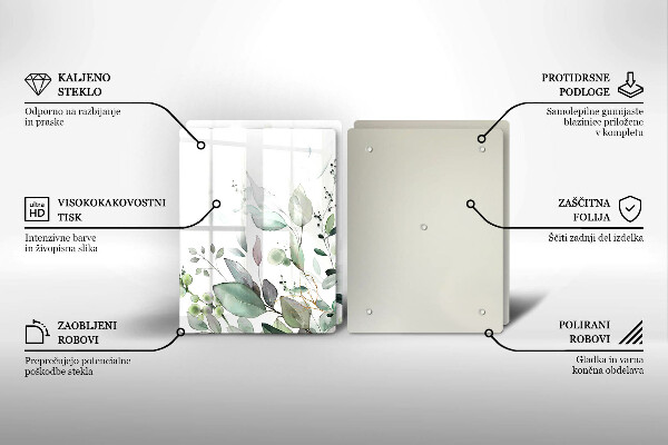 Chopping board Watercolor plants