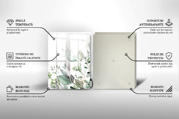 Chopping board Watercolor plants