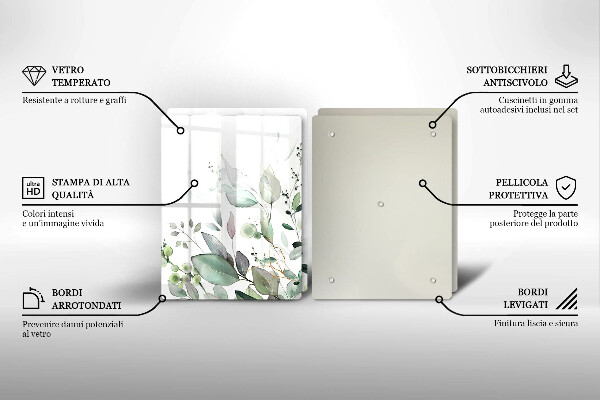 Chopping board Watercolor plants