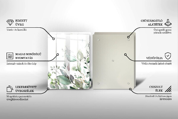 Chopping board Watercolor plants