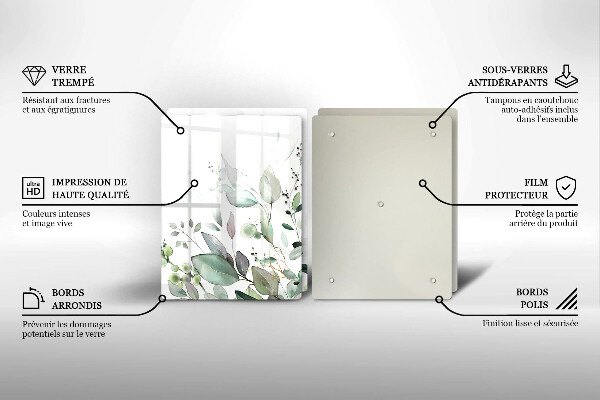 Chopping board Watercolor plants