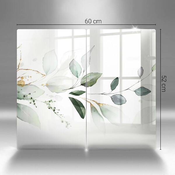 Chopping board Watercolor leaves