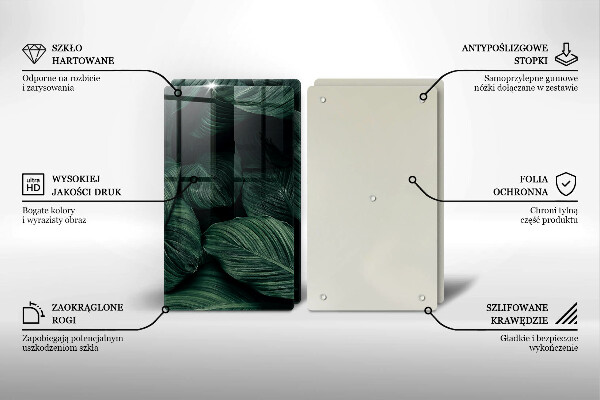 Chopping board Dark leaves