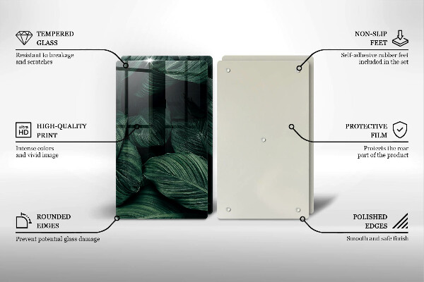 Chopping board Dark leaves