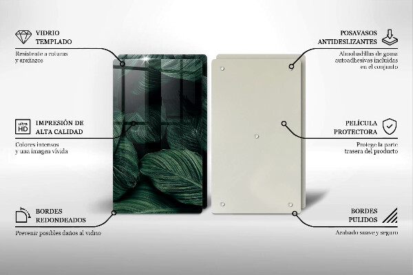 Chopping board Dark leaves