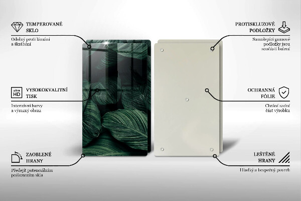 Chopping board Dark leaves