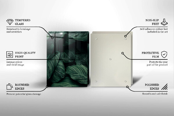 Chopping board Dark leaves