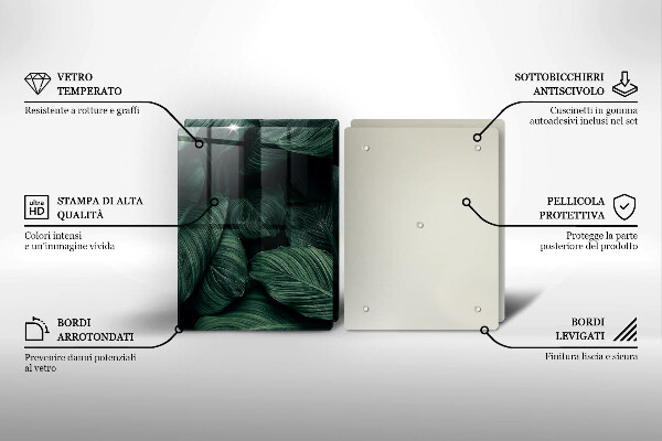 Chopping board Dark leaves