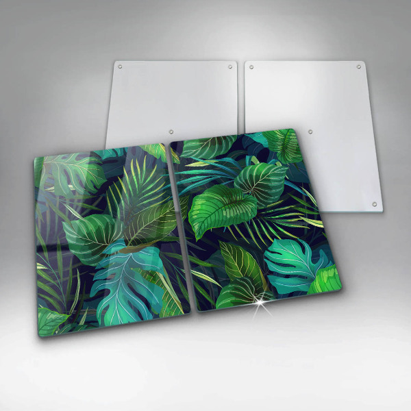 Chopping board Illustration of the jungle leaves