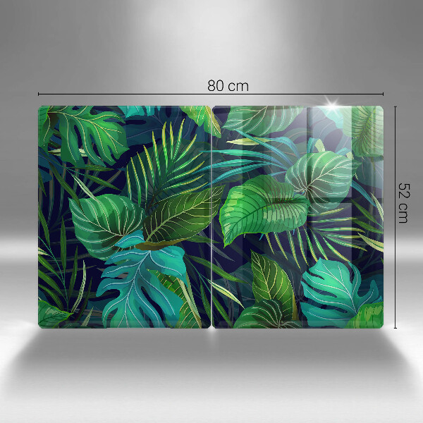 Chopping board Illustration of the jungle leaves