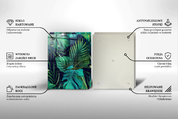 Chopping board Illustration of the jungle leaves