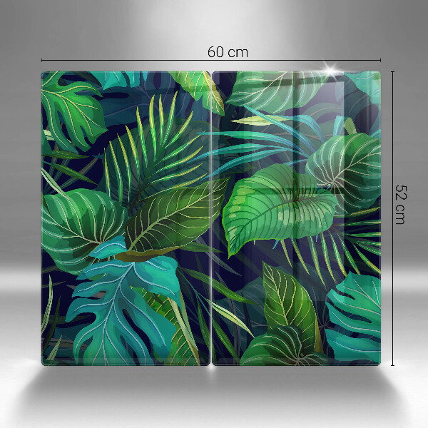 Chopping board Illustration of the jungle leaves