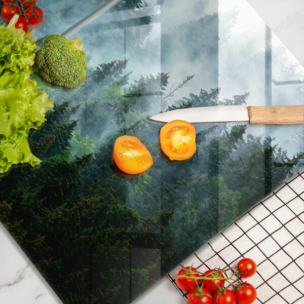 Chopping board Forest in the fog