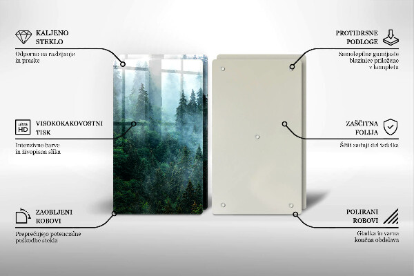 Chopping board Forest in the fog