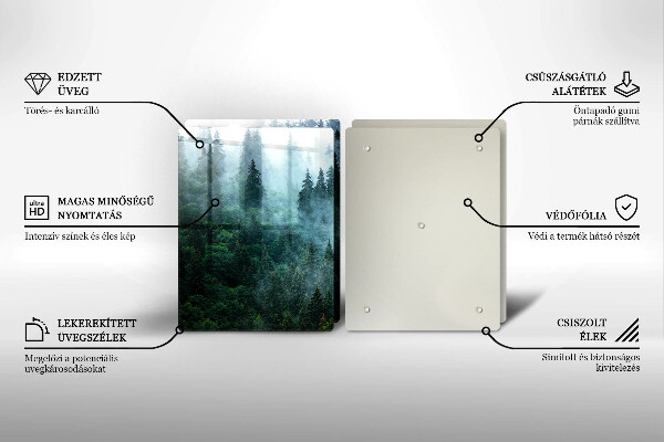 Chopping board Forest in the fog