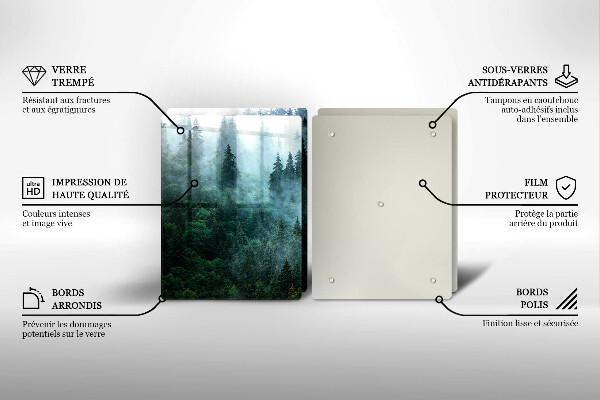 Chopping board Forest in the fog