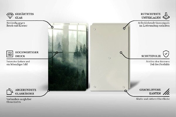 Chopping board Landscape of a hazy forest