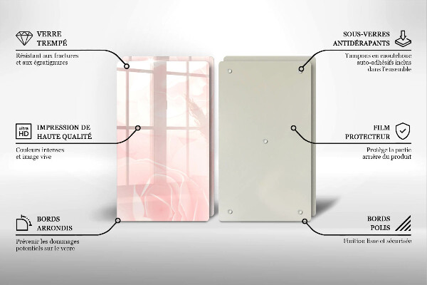 Chopping board Pastel background roses