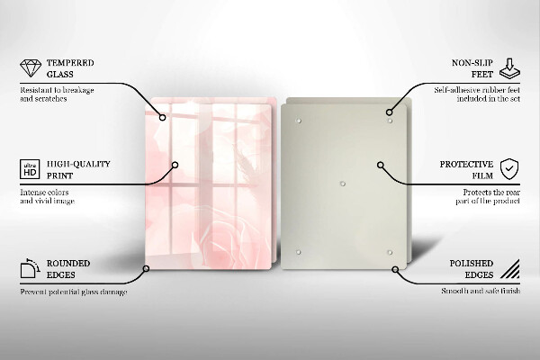 Chopping board Pastel background roses