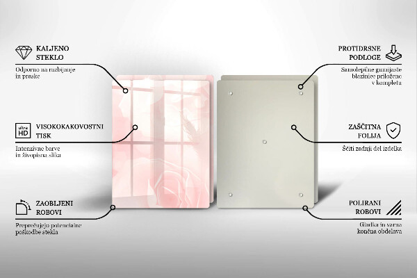 Chopping board Pastel background roses